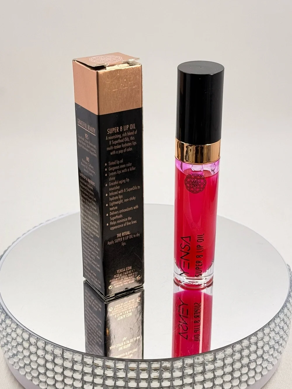 Yensa Super 8 Lip Oil - Pink Shine Full size BNIB 6.8 ml